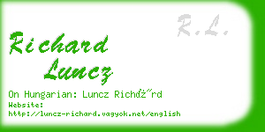 richard luncz business card